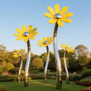 304 Stainless Steel Daisy Statues