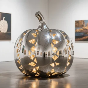 Abstract Hollow Pumpkin Sculpture