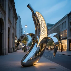 Art Metal Banana Sculpture For Outdoor