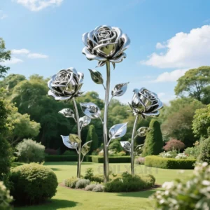 Custom Metal Roses Sculpture