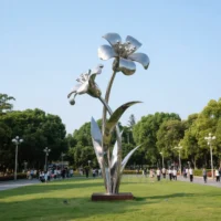 Dianthus Statue In Garden