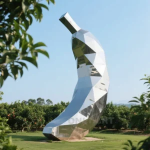 Geometric Fruit Banana Sculpture For Outdoor