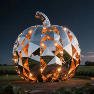 Geometry Metal Pumpkin Sculpture