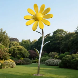 Handcrafted Metal Daisy Yard Art Flower