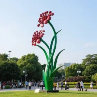 Large Green Dianthus Plant Sculpture