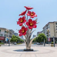 Large Metal Flowers - Impatiens