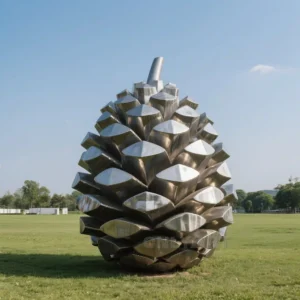 Large Metal Pine Cone Sculpture