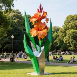 Large Orange Gladiolus Sculpture