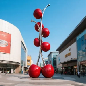 Large Red Cherry Sculpture For Shopping Mall