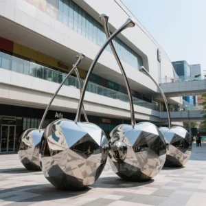 Metal 3D Cherry Sculpture