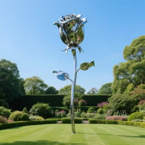 Metal Art Rose Statue