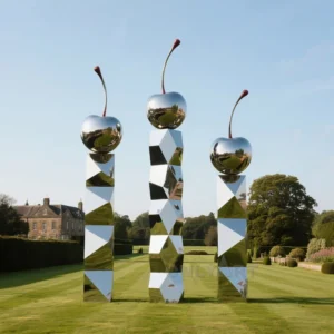 Metal Cherry Statue For Garden