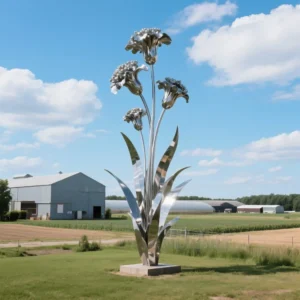 Metal Dianthus Statue For Outdoor