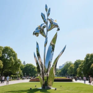 Metal Flower Yard Ornaments - Gladiolus