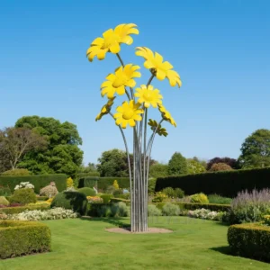 Metal Yellow Daisy Statue