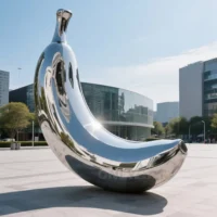 Mirror Banana Sculpture For Sale
