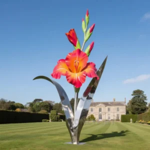 Orange Gladiolus Flower Sculpture