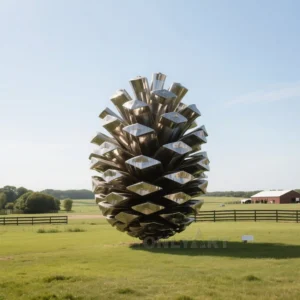 Outdoor Metal Pine Cone Sculpture