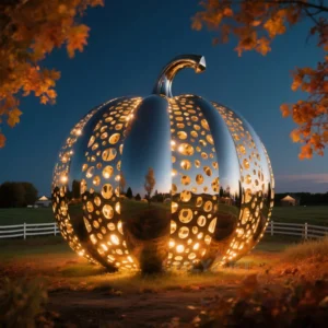 Outdoor Metal Pumpkin Sculpture