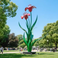 Pink Dianthus Plants Sculpture