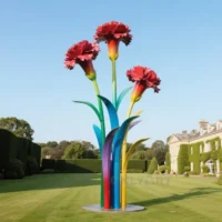 Red Carnation Flower Sculpture