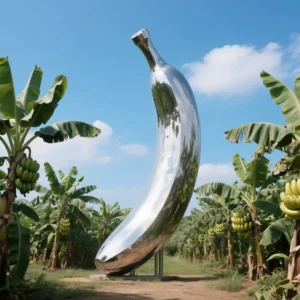 Stainless Steel Banana Statue