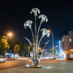Stainless Steel Dianthus Sculpture