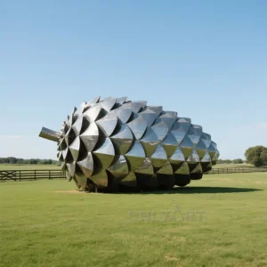 Stainless Steel Metal Pine Cone Sculpture