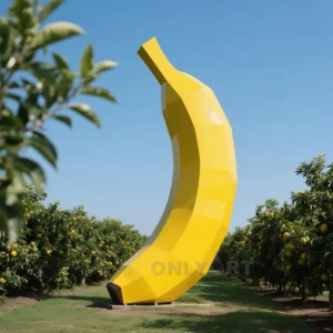 Yellow Geometric Banana Sculpture