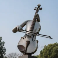 Abstract Art Violin Sculpture