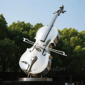 Classic Modern Metal Violin Sculpture