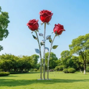 Forged Steel Rose Sculpture