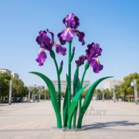 Giant African Violet Flower Sculpture