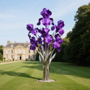 Giant Metal Flowers For Garden - Violet