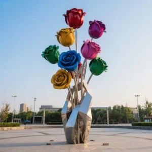 Large Geometric Rose Sculpture