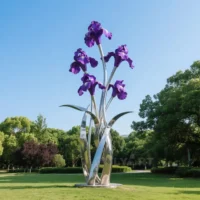 Large Violet Flower Sculpture