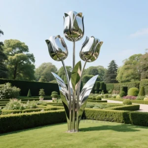 Metal Flower Garden Art - Tulip
