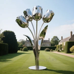 Metal Flower Sculptures For Garden - Tulip
