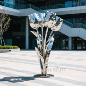 Metal Flower Yard Ornaments - Tulip