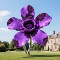 Metal Lawn Flowers - Violet