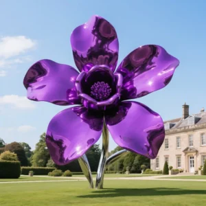 Metal Lawn Flowers - Violet