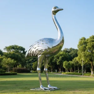 Metal Ostrich Sculpture For Outdoor
