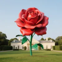 Metal Red China Rose