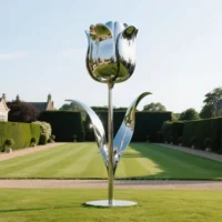 Outdoor Metal Flower Sculptures - Tulip