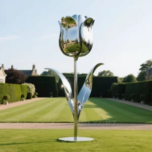 Outdoor Metal Flower Sculptures - Tulip