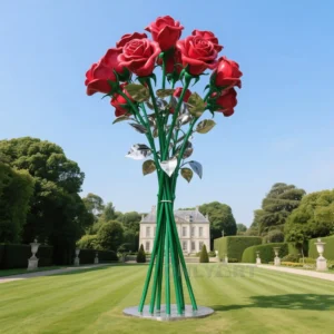 Pink Chinese Rose Sculpture