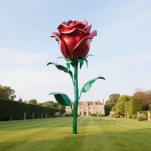 Red Rose Made of Metal