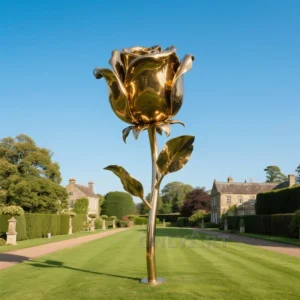 Rose Gold Flower Sculpture