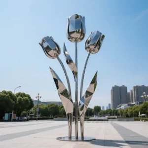 Stainless Steel Tulip Flower Sculpture