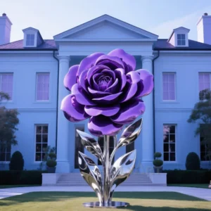 Violet Pride Rose Sculpture